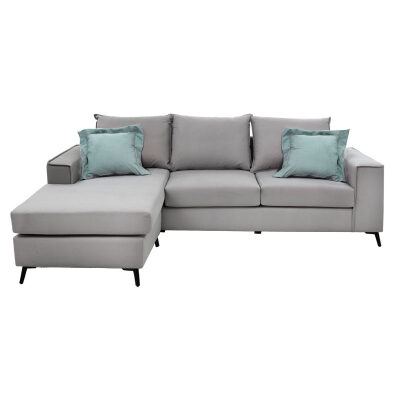 Ъглов диван сив цвят