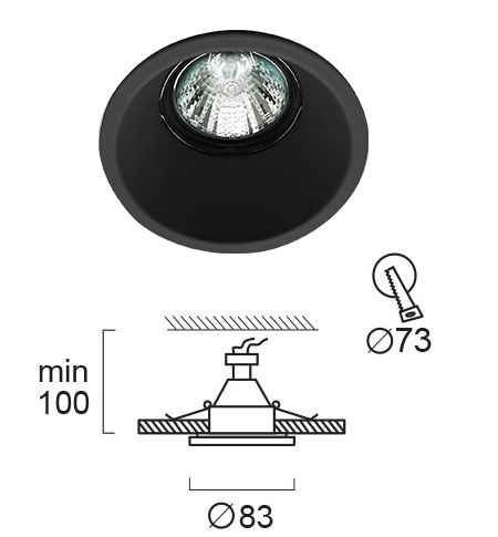 Кръгло осветително тяло да вграждане
