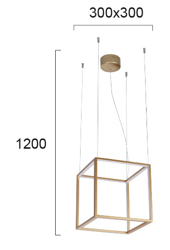Пендел L300X300 Gold Cube