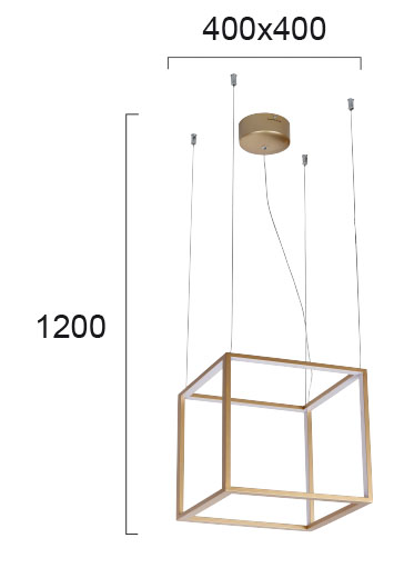 Пендел L400X400 Gold Cube