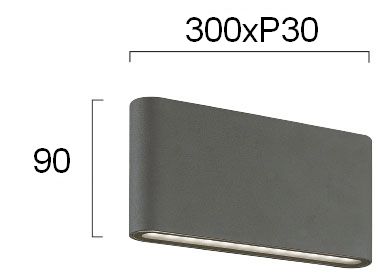 Стенна лампа тъмно сива L:300 аргон