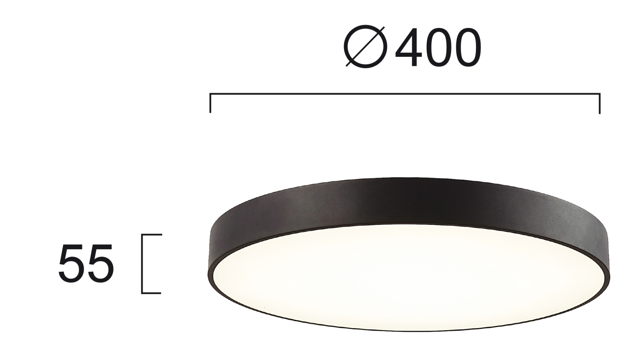 Плафон Черен D:400 Madison