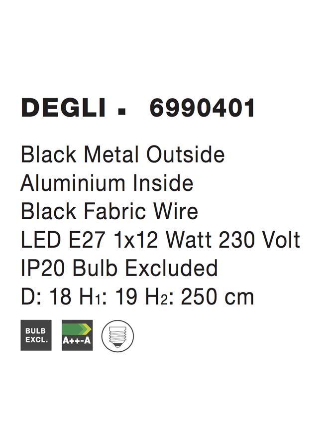 Пендел  Degli – черен/бял