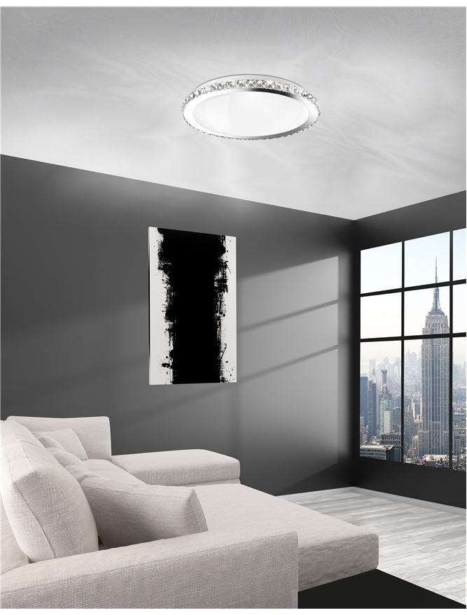 Плафониера Palermo – хром/бял