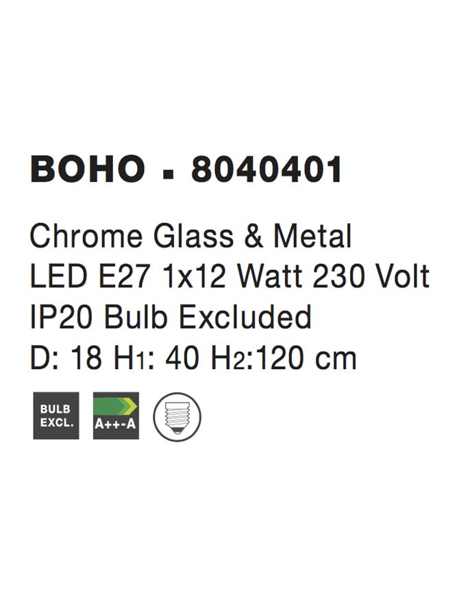 Пендел Boho – хром/прозрачен