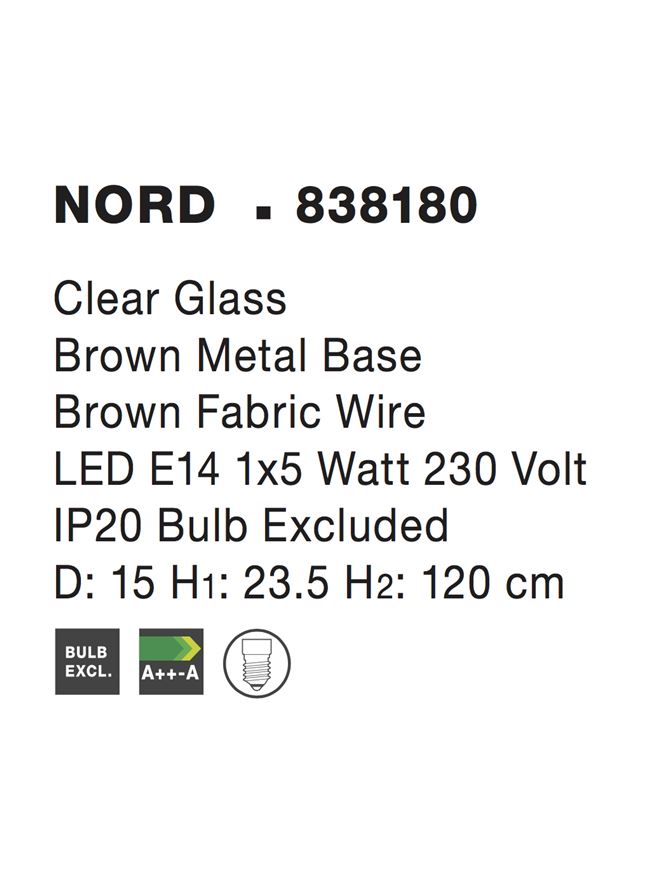 Пендел Nord – прозрачен/кафяв