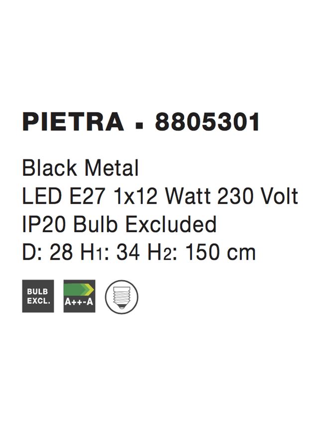 Пендел  Pietra – черен/