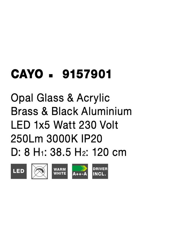 Пендел Cayo – черен/бял