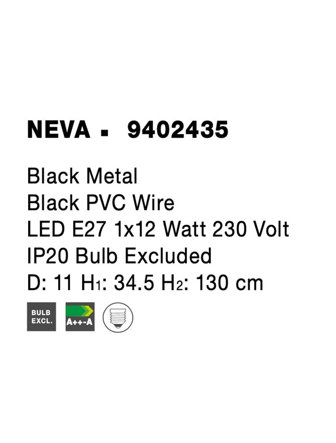 Пендел NEVA – черен/прозрачен