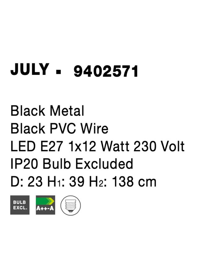 Пендел JULY – черен/