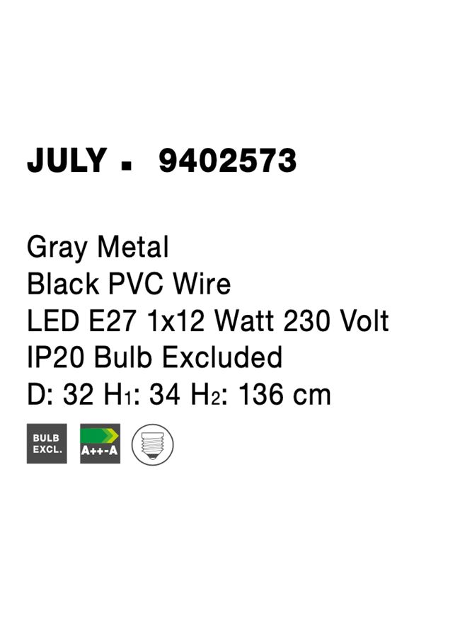 Пендел JULY – сив/