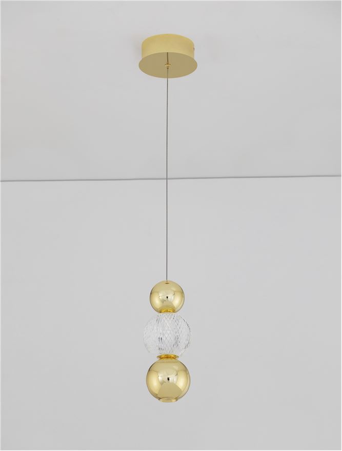 Пендел BRILLE – злато/прозрачен