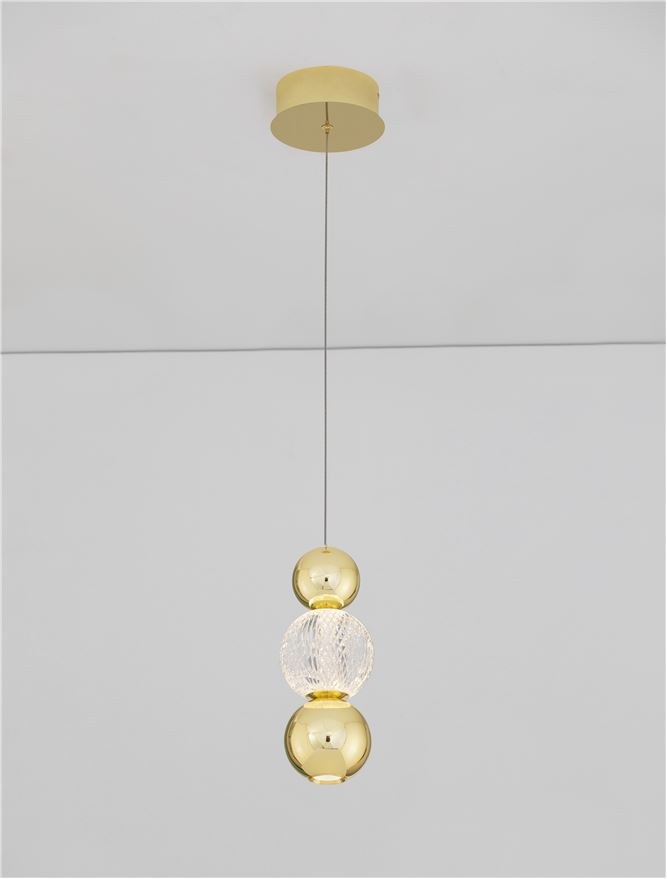 Пендел BRILLE – злато/прозрачен