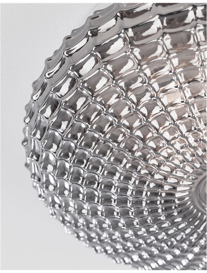 Плафониера Clam – хром/бял