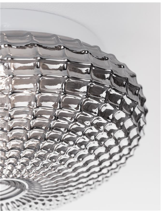 Плафониера Clam – хром/бял