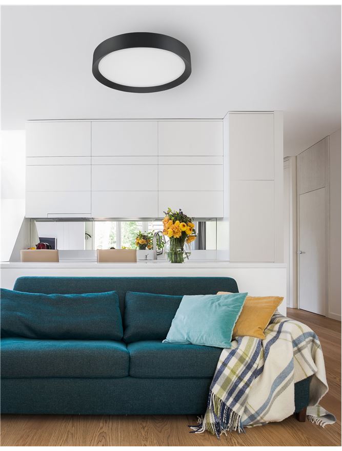 Плафониера Luton – черен/бял