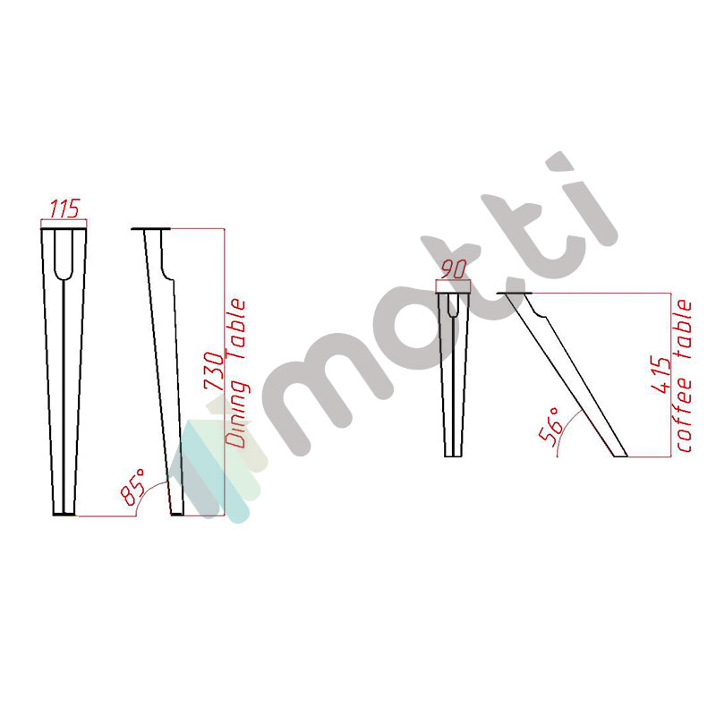 Метални крачета за холна маса „BOX“