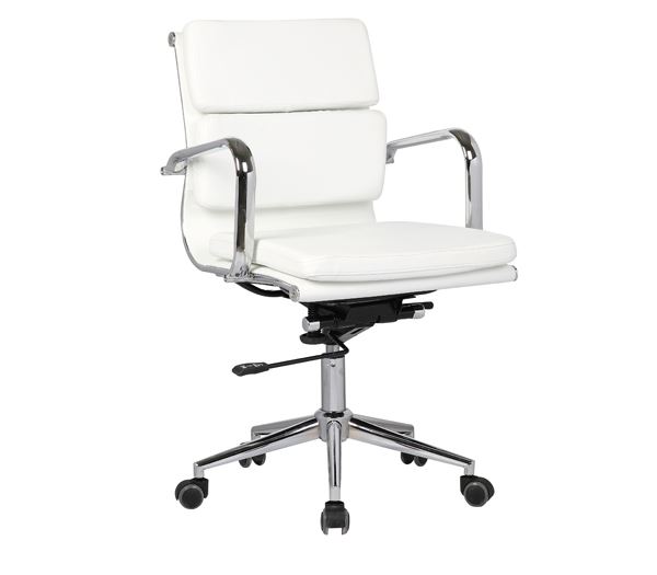 Low Back Armchair White Pu