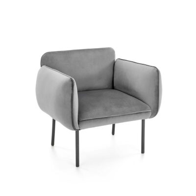 Кадифено кресло - сиво/черно