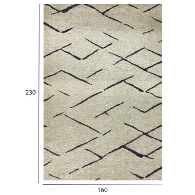 160х230 - бяло-черен цвят