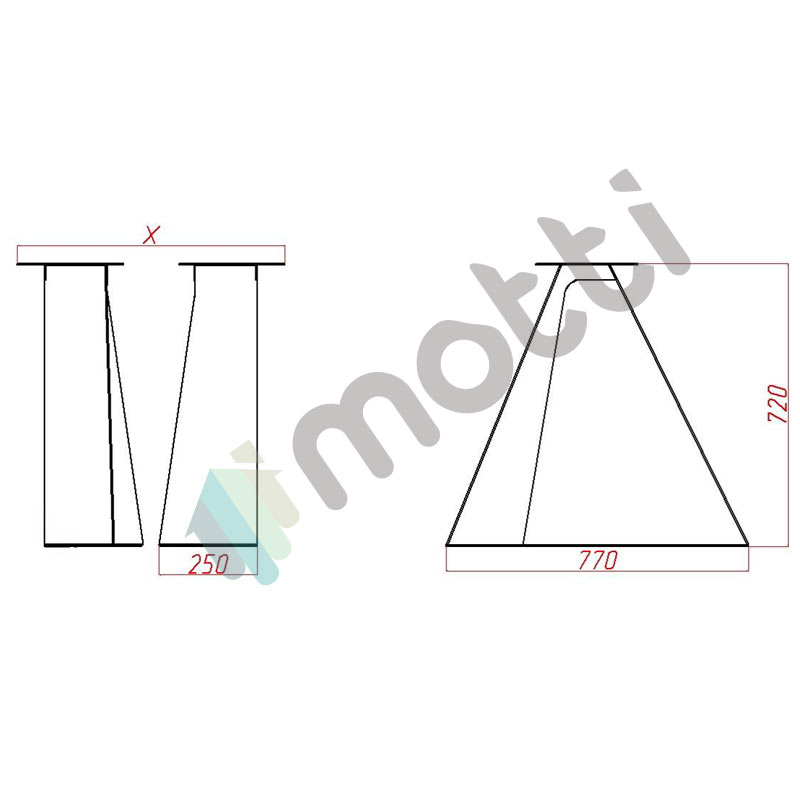 Метална основа за трапезна маса „Delta“