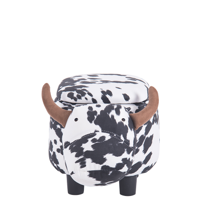 Детска табуретка с ракла – черно-бяла крава