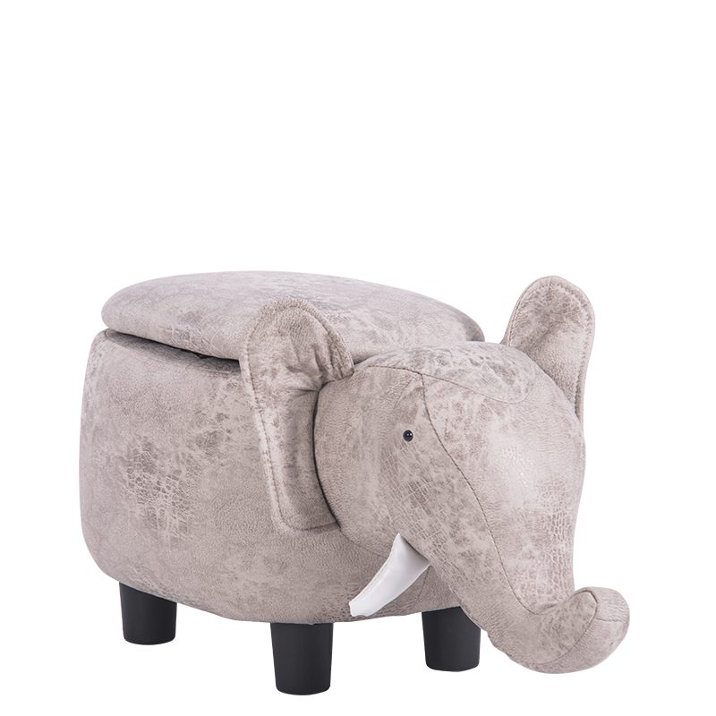 Детска табуретка с ракла – сив слон