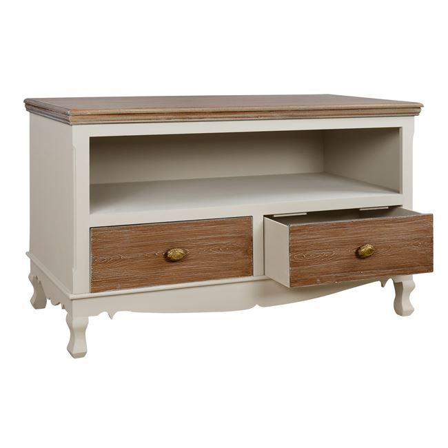 ТВ шкаф цвят крем-бяла платина