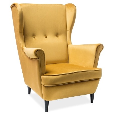 Кадифено кресло - жълто