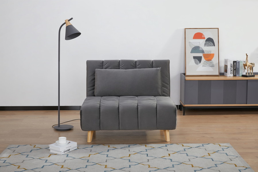 Кадифен фотьойл – сив