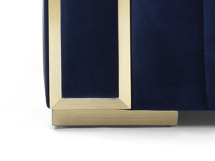 Кадифено кресло – морско синьо/златно