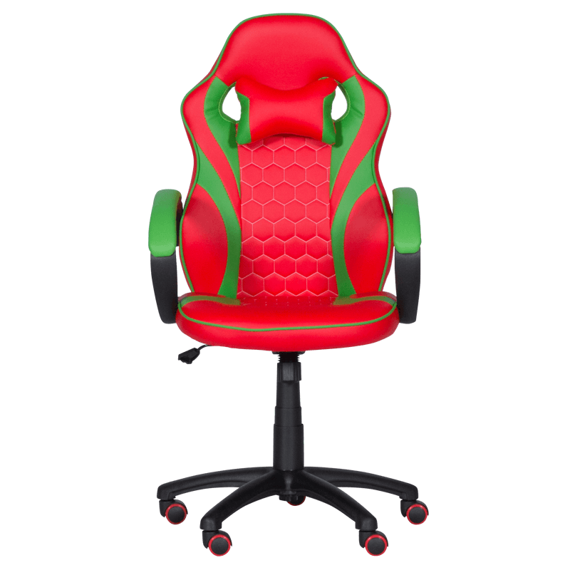 Геймърски стол с футболни мотиви Carmen 6304 - червено-зелен