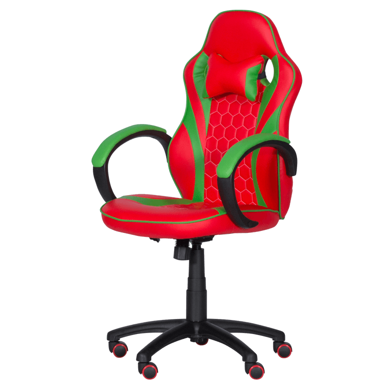 Геймърски стол с футболни мотиви Carmen 6304 – червено-зелен