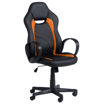 Геймърски стол Carmen 7525 – черно-оранжев
