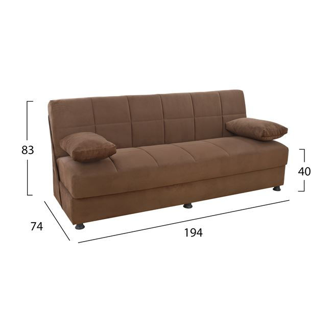 Клик-клак диван кафяв цвят