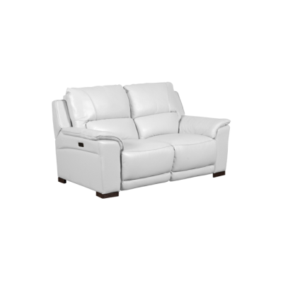 Кожен диван – двойка с електрически релакс механизъм COMODO LUX – бял 53