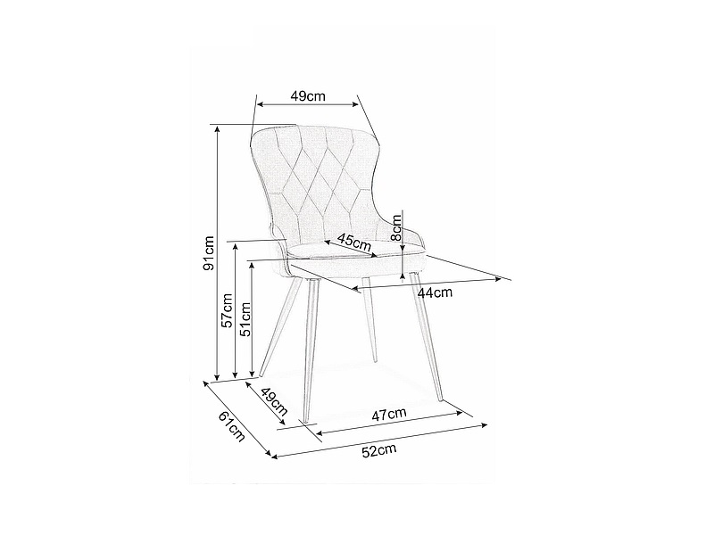 Трапезарен стол – сив Bluvel 14