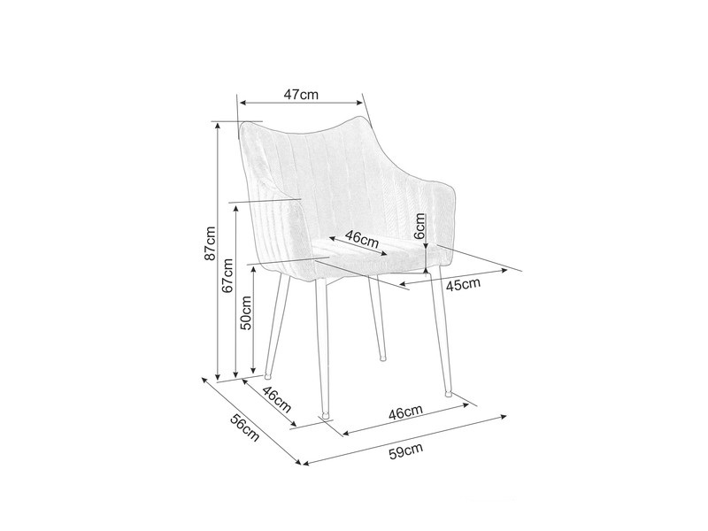 Трапезарен стол рипсено кадифе – крем