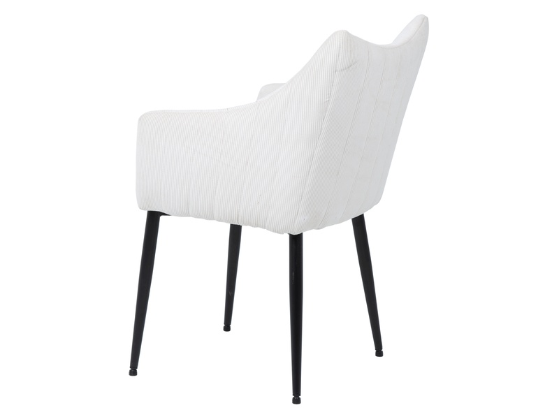 Трапезарен стол рипсено кадифе – крем