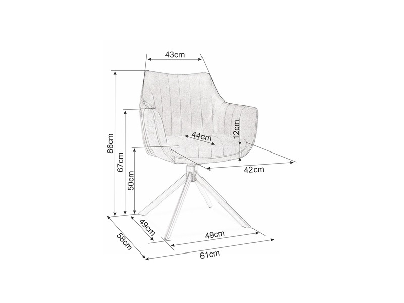 Трапезарен въртящ се стол – тъмносин