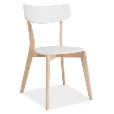 Дървен стол - бял / избелен дъб