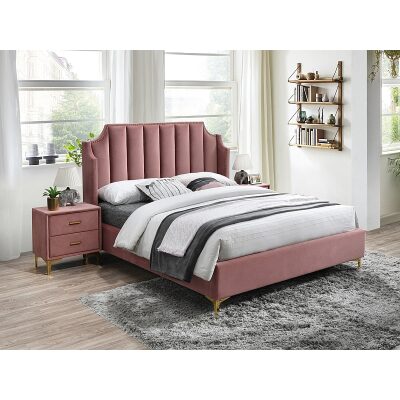 Тапицирано легло 160x200 см- розово