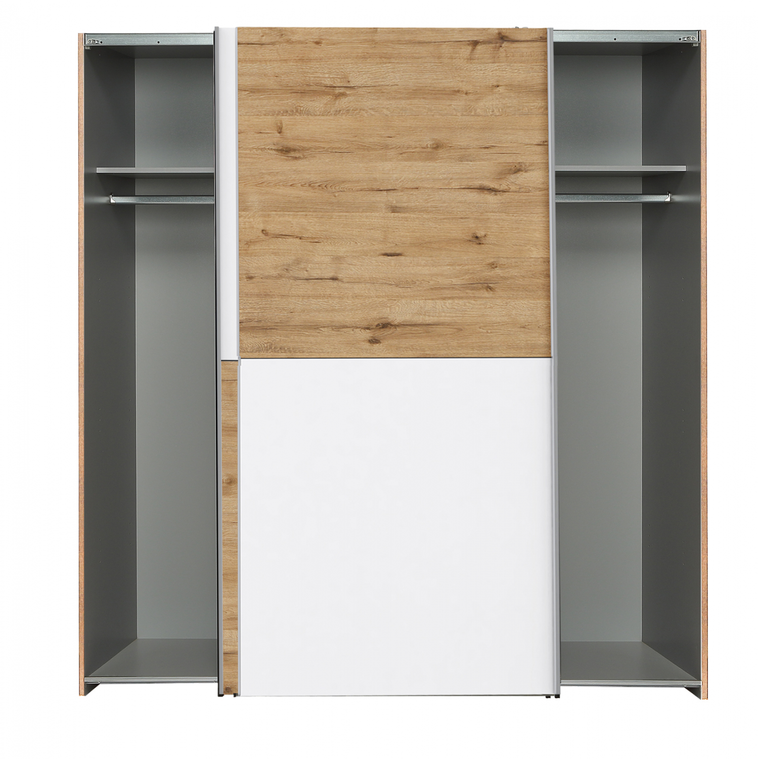 Гардероб цвят дъб-бял