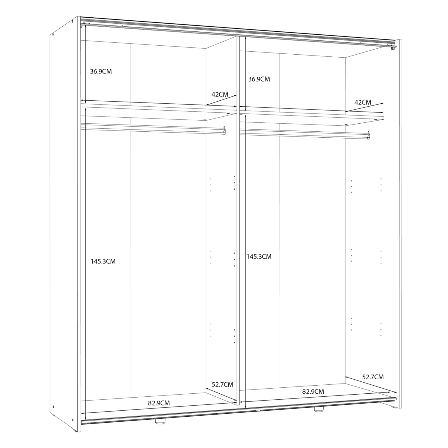 Гардероб цвят кафяв-бял
