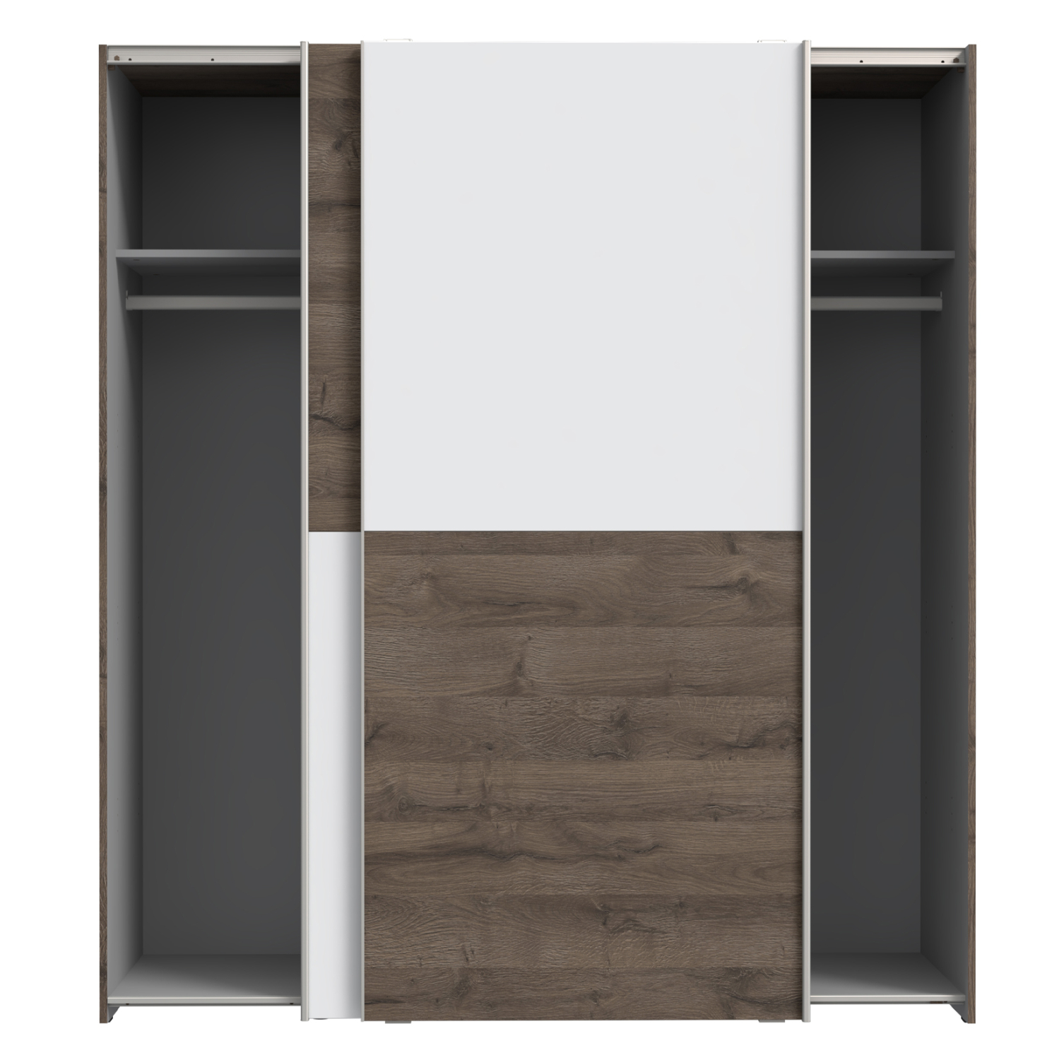 Гардероб цвят кафяв-бял