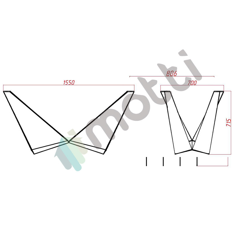 Метална основа за трапезна маса „Origami“