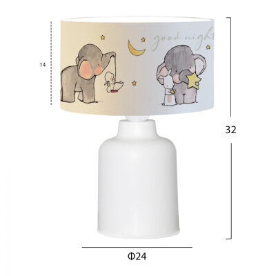 Детска лампа Слончета бял цвят