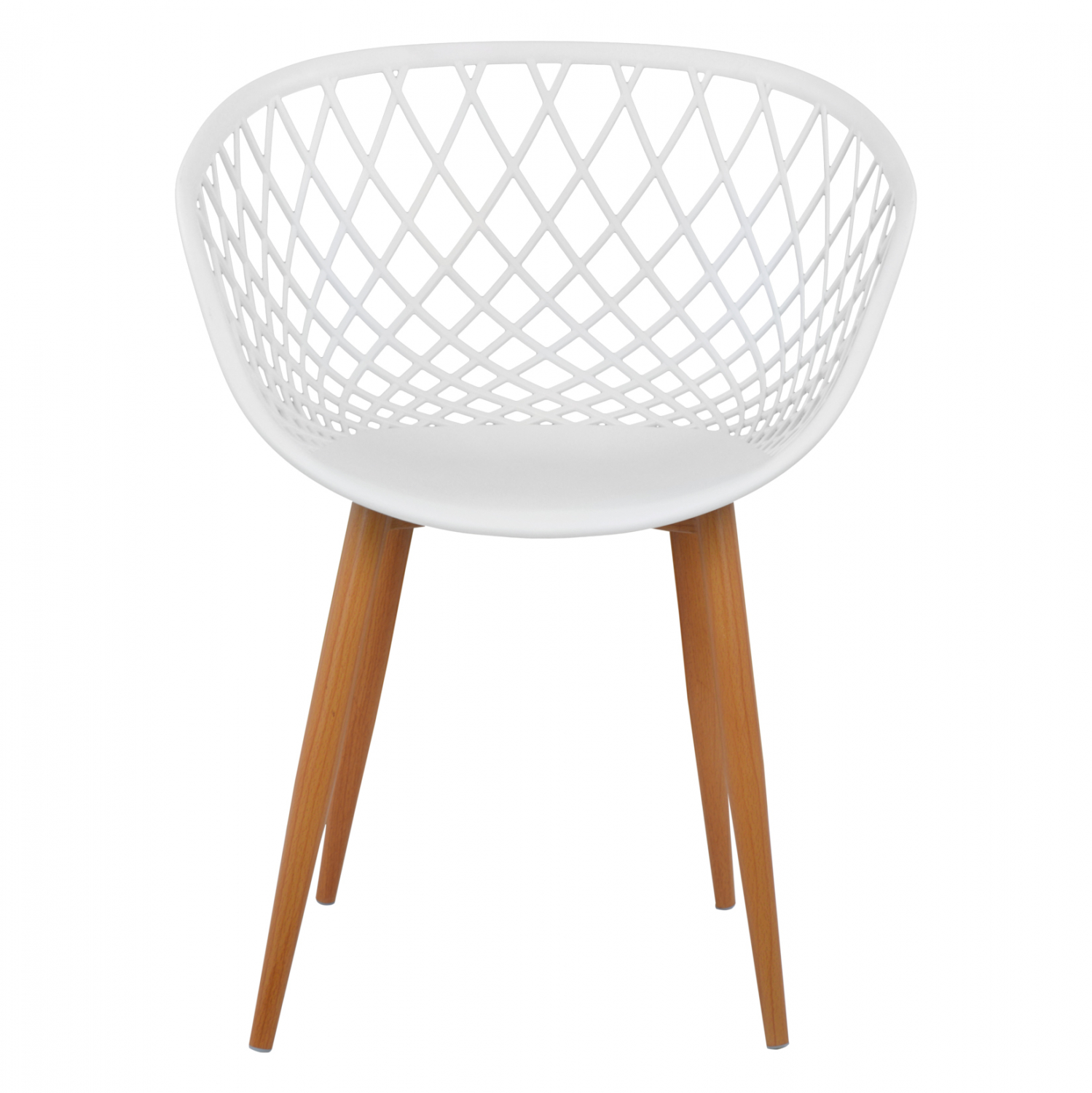 Кресло цвят бял-натурал