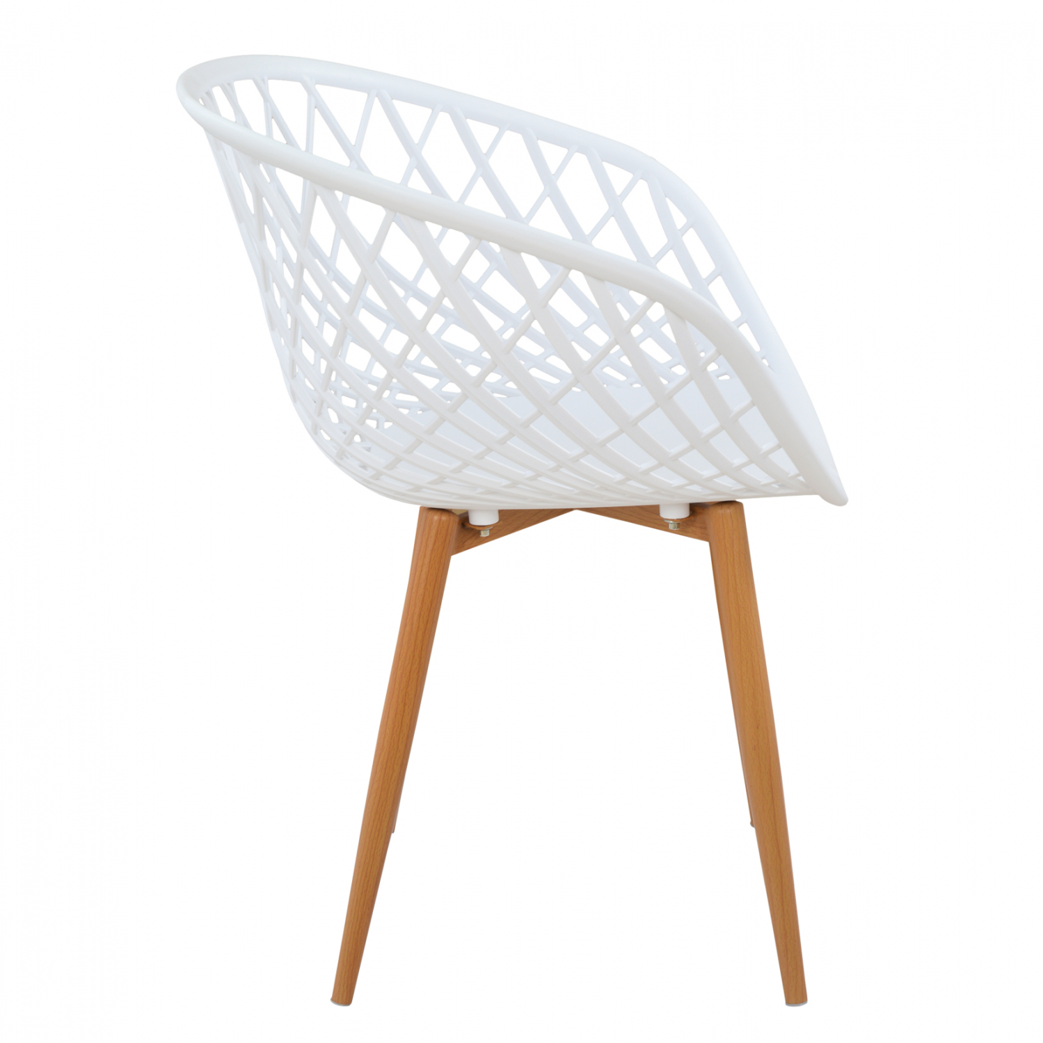 Кресло цвят бял-натурал