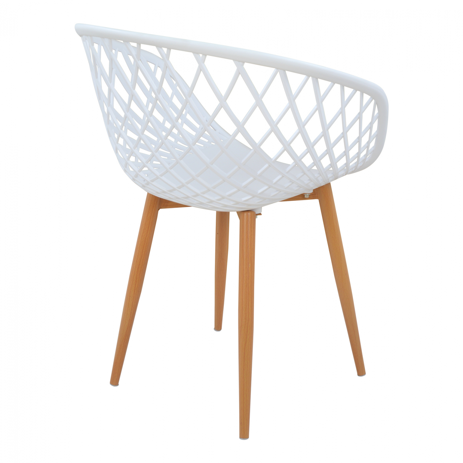 Кресло цвят бял-натурал